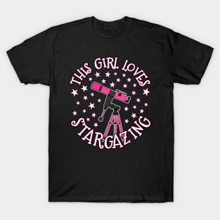 This Girl Loves Stargazing, Female Astronomer Space Enthusiast T-Shirt